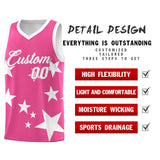 Custom Pink White Graffiti Pattern Star Print Basketball Jersey Sets