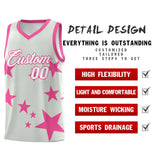 Custom Gray Pink Graffiti Pattern Star Print Basketball Jersey Sets