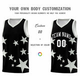 Custom Black Gray Graffiti Pattern Star Print Basketball Jersey Sets
