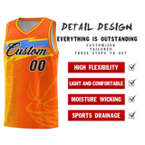 Custom Orange Dot Scatter Graffiti Pattern Sports Uniform Basketball Jersey