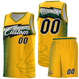 Custom Gold Dot Scatter Graffiti Pattern Sports Uniform Basketball Jersey