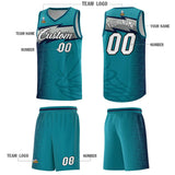 Custom Aqua Dot Scatter Graffiti Pattern Sports Uniform Basketball Jersey