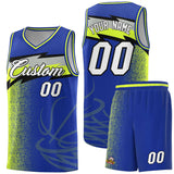 Custom Royal Dot Scatter Graffiti Pattern Sports Uniform Basketball Jersey
