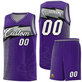 Custom Purple Dot Scatter Graffiti Pattern Sports Uniform Basketball Jersey