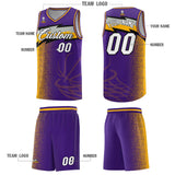 Custom Purple Dot Scatter Graffiti Pattern Sports Uniform Basketball Jersey