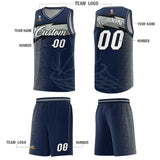 Custom Navy Dot Scatter Graffiti Pattern Sports Uniform Basketball Jersey