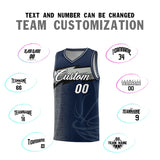 Custom Navy Dot Scatter Graffiti Pattern Sports Uniform Basketball Jersey