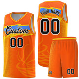 Custom Orange Dot Scatter Graffiti Pattern Sports Uniform Basketball Jersey