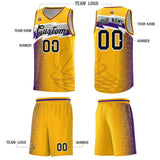 Custom Gold Dot Scatter Graffiti Pattern Sports Uniform Basketball Jersey