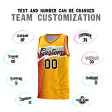 Custom Gold Dot Scatter Graffiti Pattern Sports Uniform Basketball Jersey