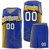 Custom Royal Dot Scatter Graffiti Pattern Sports Uniform Basketball Jersey