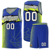Custom Royal Dot Scatter Graffiti Pattern Sports Uniform Basketball Jersey