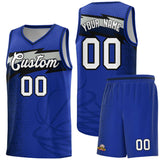 Custom Royal Dot Scatter Graffiti Pattern Sports Uniform Basketball Jersey