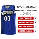 Custom Royal Dot Scatter Graffiti Pattern Sports Uniform Basketball Jersey