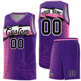 Custom Purple Dot Scatter Graffiti Pattern Sports Uniform Basketball Jersey