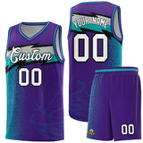 Custom Purple Dot Scatter Graffiti Pattern Sports Uniform Basketball Jersey