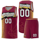 Custom Crimson Dot Scatter Graffiti Pattern Sports Uniform Basketball Jersey