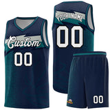 Custom Navy Dot Scatter Graffiti Pattern Sports Uniform Basketball Jersey