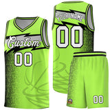 Custom Neon Green Dot Scatter Graffiti Pattern Sports Uniform Basketball Jersey