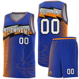 Custom Royal Dot Scatter Graffiti Pattern Sports Uniform Basketball Jersey