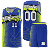 Custom Royal Dot Scatter Graffiti Pattern Sports Uniform Basketball Jersey