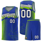 Custom Royal Dot Scatter Graffiti Pattern Sports Uniform Basketball Jersey
