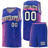 Custom Royal Dot Scatter Graffiti Pattern Sports Uniform Basketball Jersey