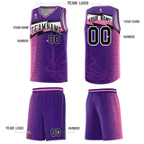 Custom Purple Dot Scatter Graffiti Pattern Sports Uniform Basketball Jersey
