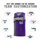 Custom Purple Dot Scatter Graffiti Pattern Sports Uniform Basketball Jersey