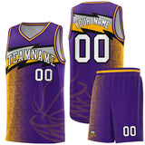 Custom Purple Dot Scatter Graffiti Pattern Sports Uniform Basketball Jersey