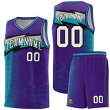 Custom Purple Dot Scatter Graffiti Pattern Sports Uniform Basketball Jersey