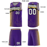 Custom Purple Dot Scatter Graffiti Pattern Sports Uniform Basketball Jersey