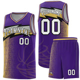 Custom Purple Dot Scatter Graffiti Pattern Sports Uniform Basketball Jersey