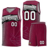 Custom Crimson Dot Scatter Graffiti Pattern Sports Uniform Basketball Jersey