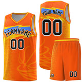 Custom Orange Dot Scatter Graffiti Pattern Sports Uniform Basketball Jersey