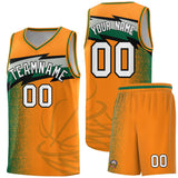 Custom Broncos Orange Dot Scatter Graffiti Pattern Sports Uniform Basketball Jersey