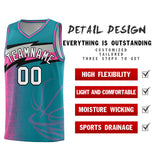 Custom Aqua Dot Scatter Graffiti Pattern Sports Uniform Basketball Jersey