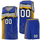 Custom Royal Dot Scatter Graffiti Pattern Sports Uniform Basketball Jersey