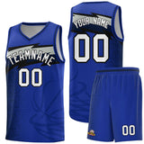Custom Royal Dot Scatter Graffiti Pattern Sports Uniform Basketball Jersey