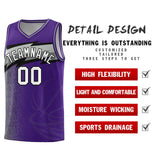 Custom Purple Dot Scatter Graffiti Pattern Sports Uniform Basketball Jersey