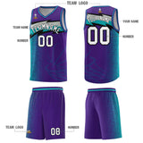 Custom Purple Dot Scatter Graffiti Pattern Sports Uniform Basketball Jersey