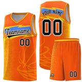 Custom Orange Dot Scatter Graffiti Pattern Sports Uniform Basketball Jersey