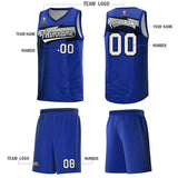 Custom Royal Dot Scatter Graffiti Pattern Sports Uniform Basketball Jersey