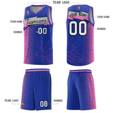 Custom Royal Dot Scatter Graffiti Pattern Sports Uniform Basketball Jersey