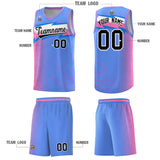 Custom Blue Dot Scatter Graffiti Pattern Sports Uniform Basketball Jersey