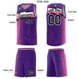 Custom Purple Dot Scatter Graffiti Pattern Sports Uniform Basketball Jersey