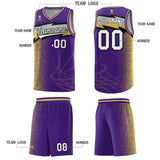 Custom Purple Dot Scatter Graffiti Pattern Sports Uniform Basketball Jersey