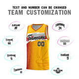 Custom Gold Dot Scatter Graffiti Pattern Sports Uniform Basketball Jersey