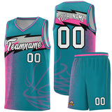 Custom Aqua Dot Scatter Graffiti Pattern Sports Uniform Basketball Jersey