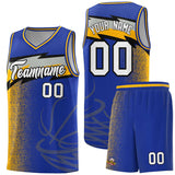 Custom Royal Dot Scatter Graffiti Pattern Sports Uniform Basketball Jersey